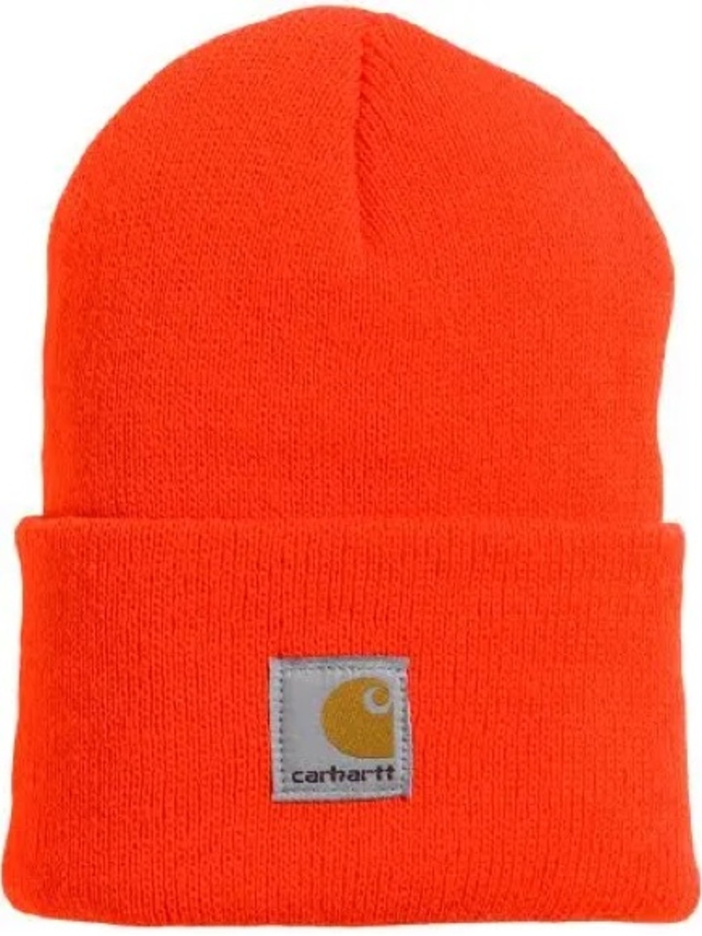 Carhartt Men's Cuffed Beanie Hat - High Visibility Orange
